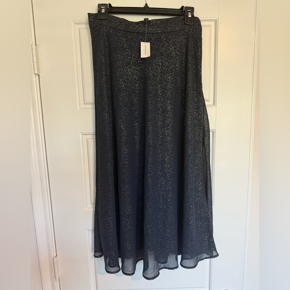 NWT Banana Republic Navy & Gold Flecked Skirt Size 6